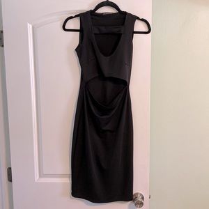 Black cutout midi dress!